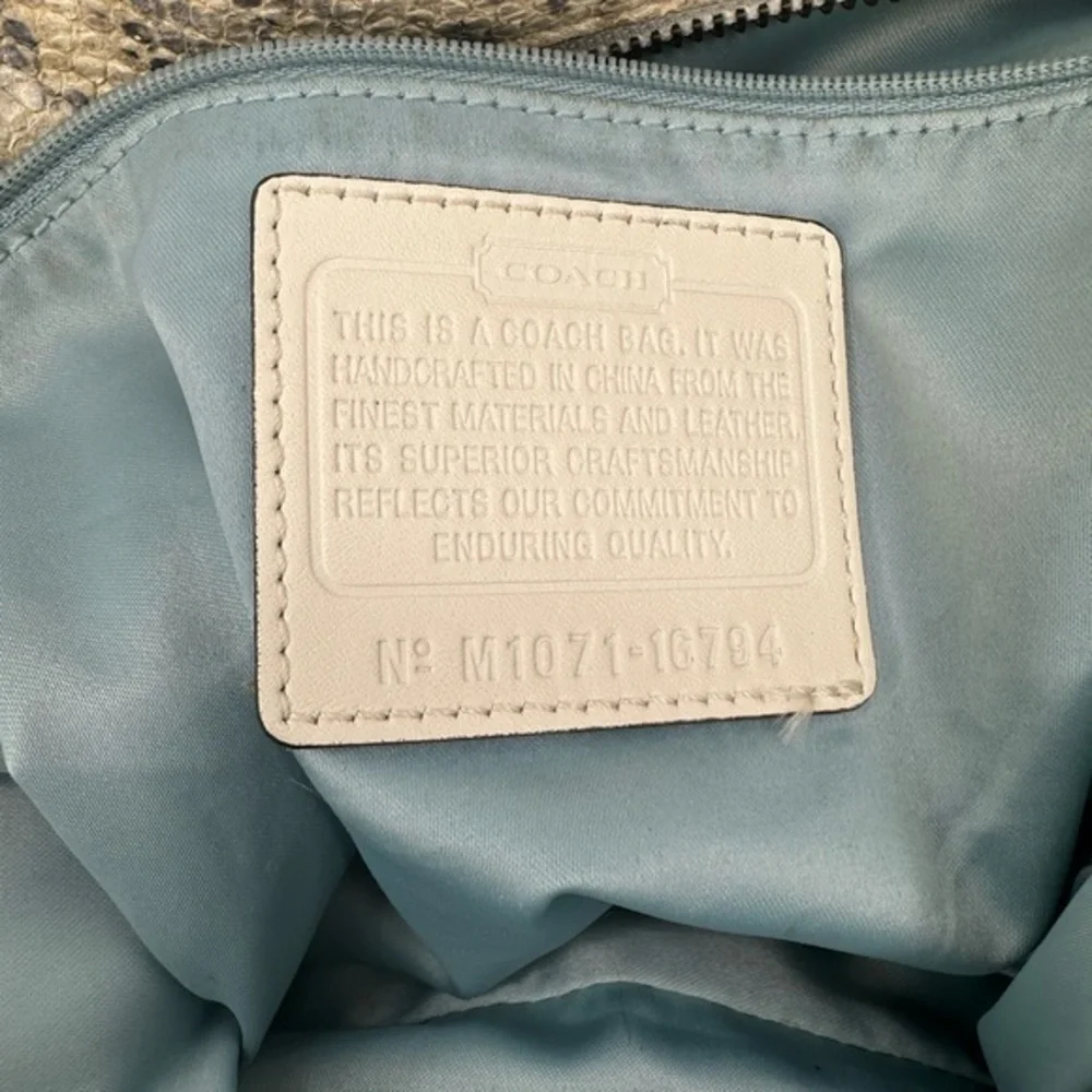 Coach Kristin Sage Embossed Metallic Python Shoulder Bag Enamel ChainStrap 16794
